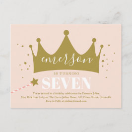 Convite de festa de aniversário coroa de princesa