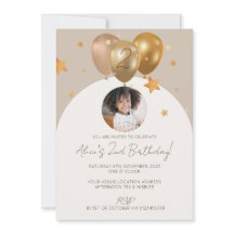 Convite de festa de aniversário da criança com fot