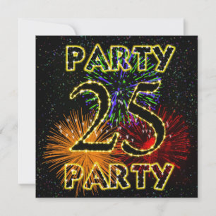 convite de festa de aniversário de 25 anos com fog