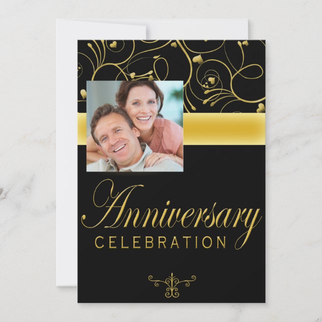 Convite de festa de aniversário de 25 anos com fot (Frente)