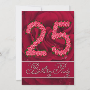 convite de festa de aniversário de 25 anos com ros
