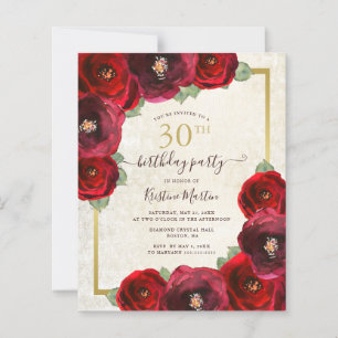 Convite de Festa de aniversário de 30 anos Floral