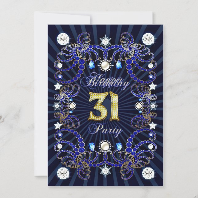 convite de festa de aniversário de 31 anos com mui (Frente)