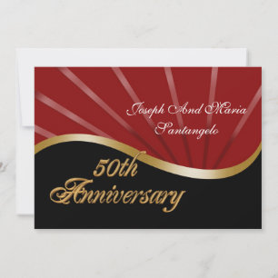 convite de festa de aniversário de 50 anos dourado