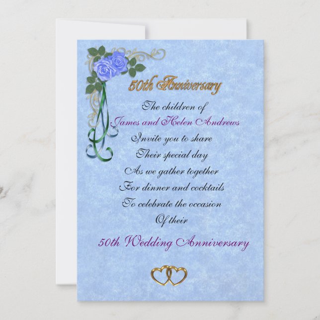 convite de festa de aniversário de 50 anos para os (Frente)