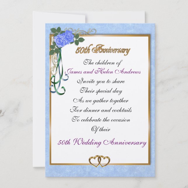 convite de festa de aniversário de 50 anos para os (Frente)