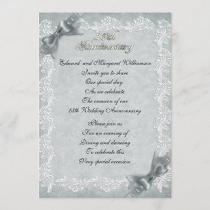 convite de festa de aniversário de casamento de 25