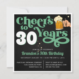 Convite de Festa de Aniversário de Cheers Verde