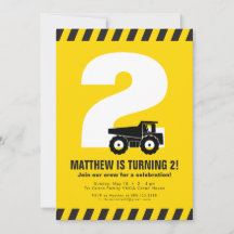 Convite de festa de aniversário de construção