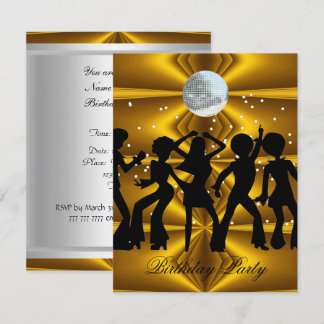 Convite de festa de aniversário de dança disco bol