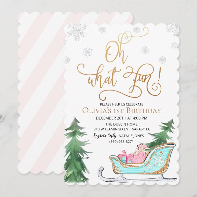 CONVITE DE FESTA DE ANIVERSÁRIO DE INVERNO PARA QU (Frente/Verso)