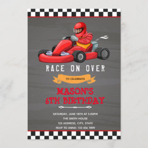 convite de festa de aniversário de kart