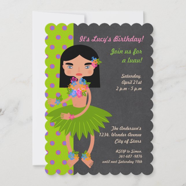 Convite de festa de aniversário de menina com tema (Frente)