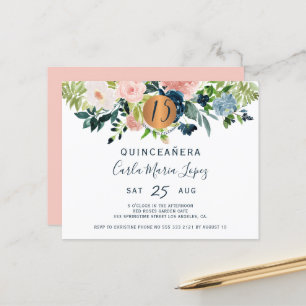 Convite de festa de aniversário de Quinceañera eco