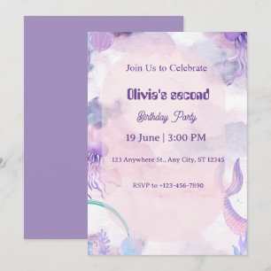 convite de festa de aniversário de sereia para men