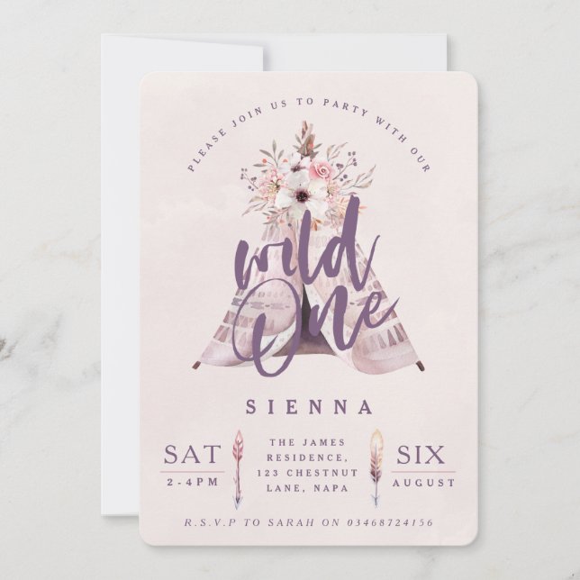 Convite de festa de aniversário de uma árvore selv (Frente)