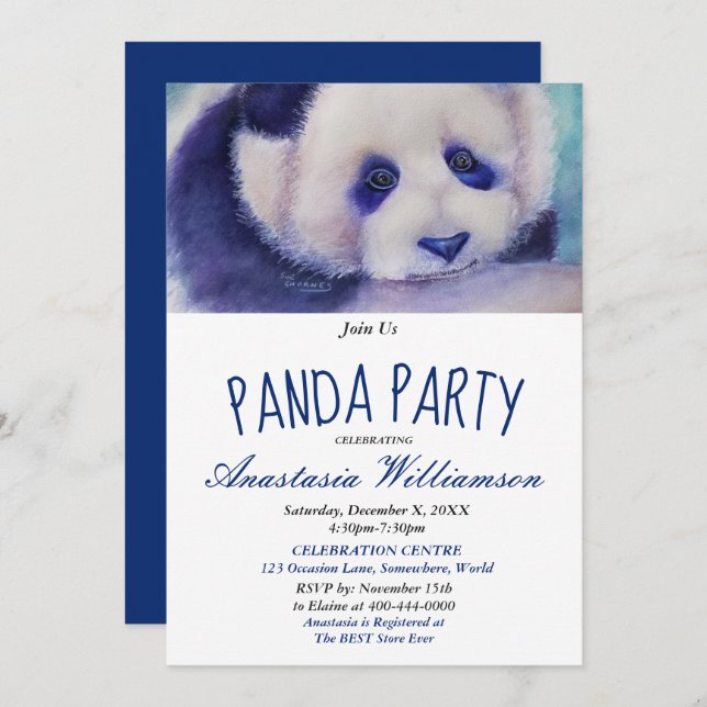 CONVITE DE FESTA DE ANIVERSÁRIO DO PANDA 10º E DOC (Frente/Verso)