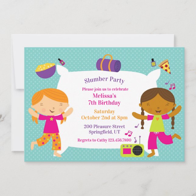 Convite de Festa de aniversário Inclinada (Frente)