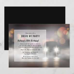 Convite de Festa de Aniversário Noturno de Carro