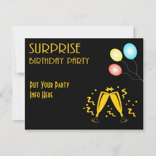 Convite de Festa de Aniversário Surpresa com Texto