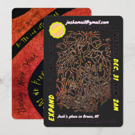 CONVITE DE FESTA DE ANO NOVO E CARTÃO DE FÉRIAS DE