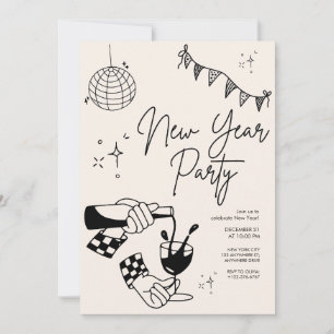 Convite de Festa de Ano Novo Esboçado