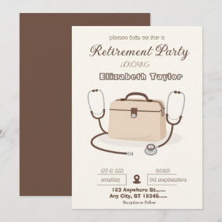 Convite de festa de aposentadoria de veterinário