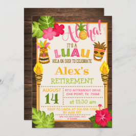 Convite de Festa de Aposentadoria Luau - Texto Lar