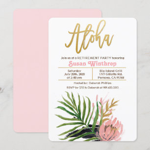 Convite de Festa de Aposentadoria Tropical Aloha
