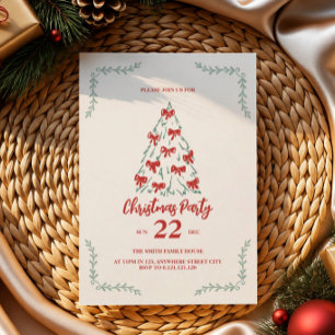 convite de festa de árvore de natal clássica com d