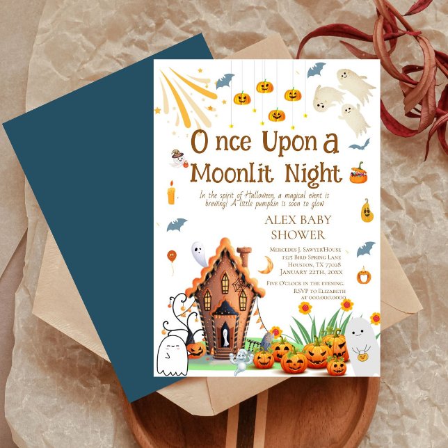 Convite de Festa de Bebê com Abóbora de Halloween  (Criador carregado)