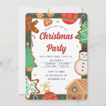 Convite de Festa de Biscoitos de Natal