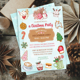 Convite de Festa de Biscoitos de Natal com Cacau Q