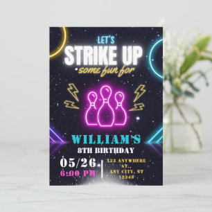 Convite de Festa de Boliche, Aniversário de Bolich