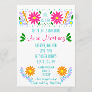 Convite de Festa de Bordado Mexicano Tradicional