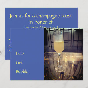 Convite de Festa de Brinde com Champanhe Espumante