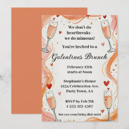 Convite de festa de brunch com bebida Galentine Mi