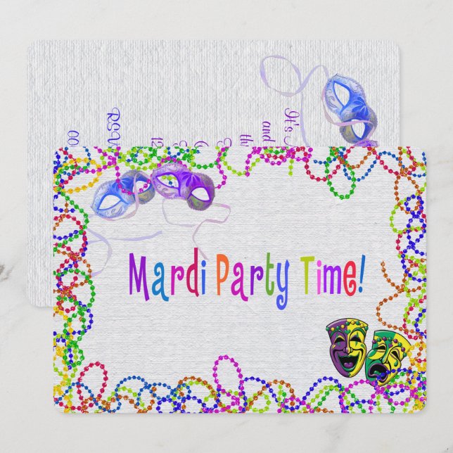 Convite de Festa de Carnaval (Frente/Verso)