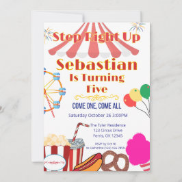 Convite de Festa de Carnaval com Toldo e Lanches