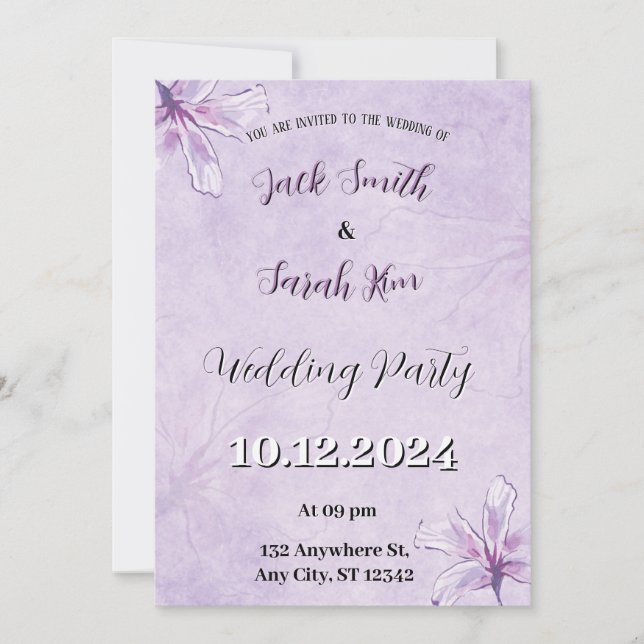 Convite de festa de casamento (Frente)