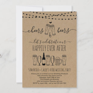 Convite de Festa de Casamento Depois do Cheers & B