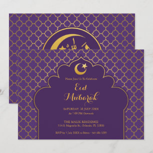 Convite de Festa de Celebração do Eid com Padrão M