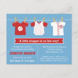 Convite de festa de chá de bebê menino de beisebol