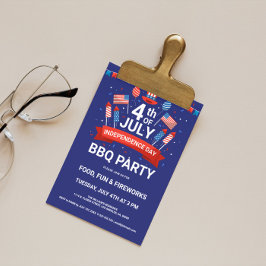 Convite de Festa de Churrasco com Fogos de Artifíc