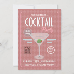 Convite de Festa de Cocktail Corporativo Vintage R
