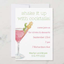 Convite de festa de Cocktail Cosmopolita em Aquare