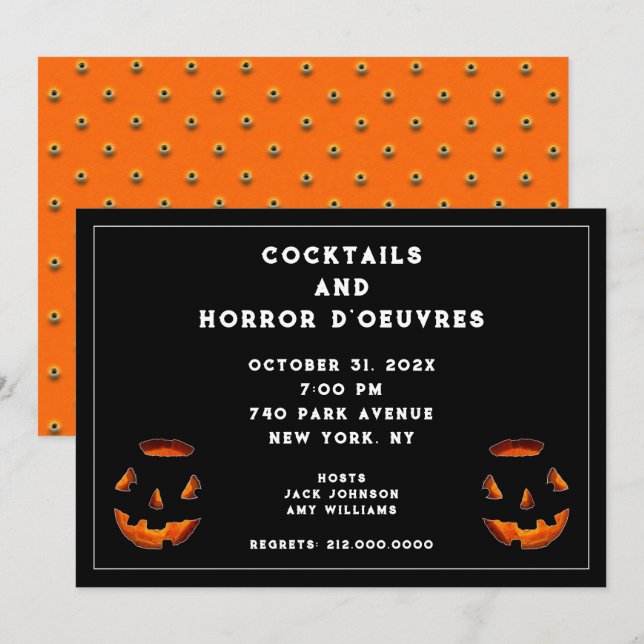 Convite de Festa de Cocktail de Halloween (Frente/Verso)