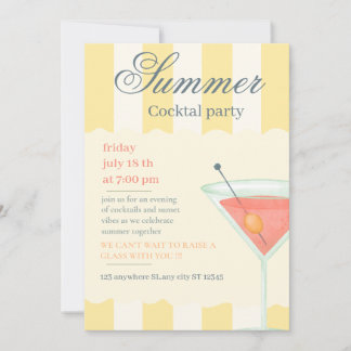 Convite de Festa de Cocktail de Verão Elegante - A