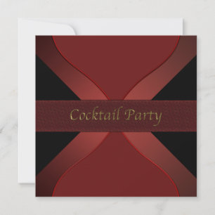 Convite de Festa de Cocktail Elegante Vermelho e P