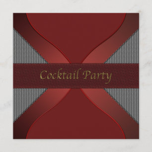 Convite de Festa de Cocktail Vermelho e Preto Mode